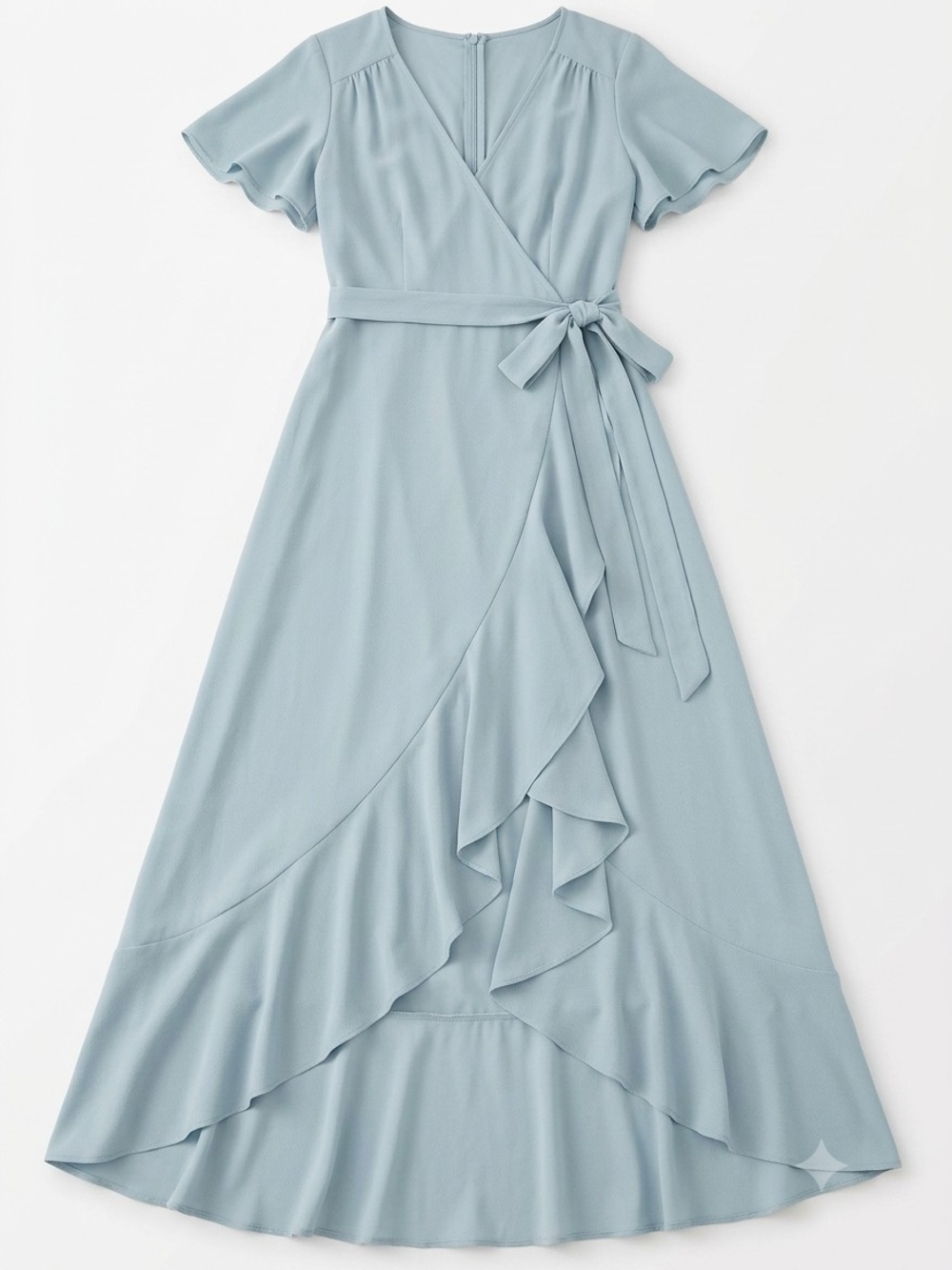 Altar'd State Mint Wrap Dress With High-Low Ruffle Hem - Picture 2 of 6
